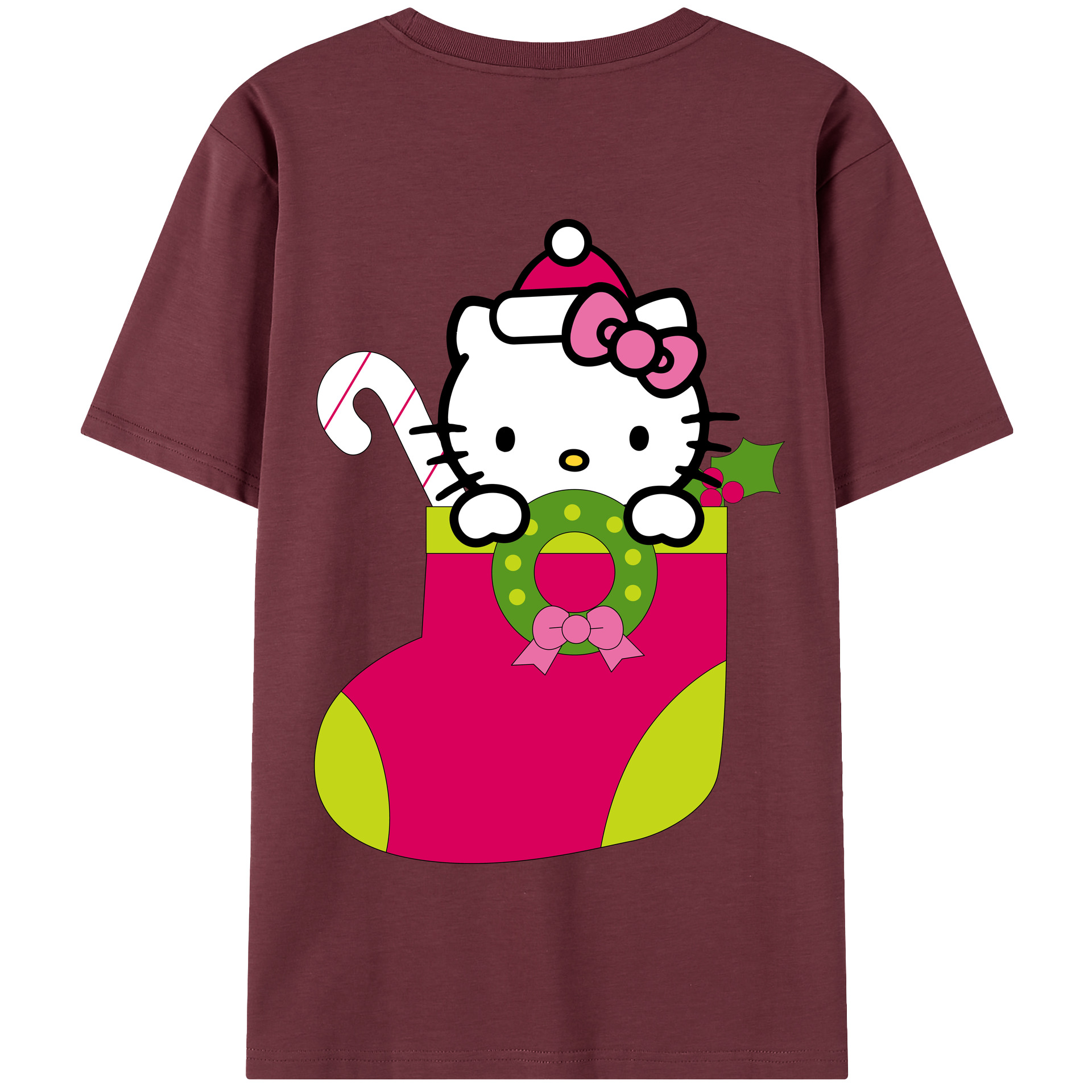 （画像用） Hello Kitty ハローキティ 綿100％半袖Tシャツ（背面プリント）